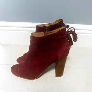 Burgundy Halogen Suede Booties, size 8